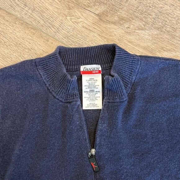 Vintage Green and Blue Quarterzip Sweater Size XL - Picture 2 of 3